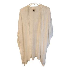 Universal Thread Off-White Polyester Open Long Duster One Size